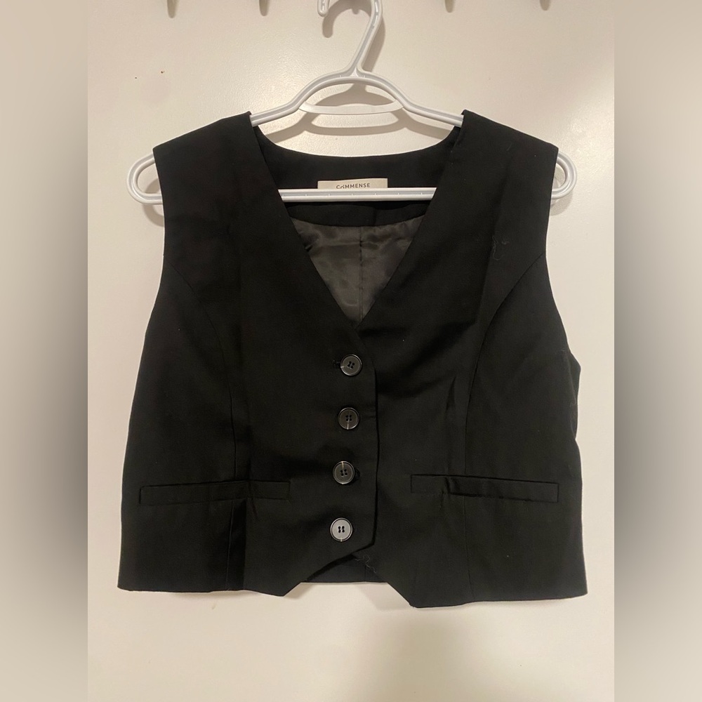 Commense Black Button-Up Vest - L